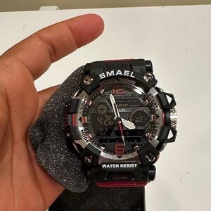 Smael Black and Red Digital Watch
